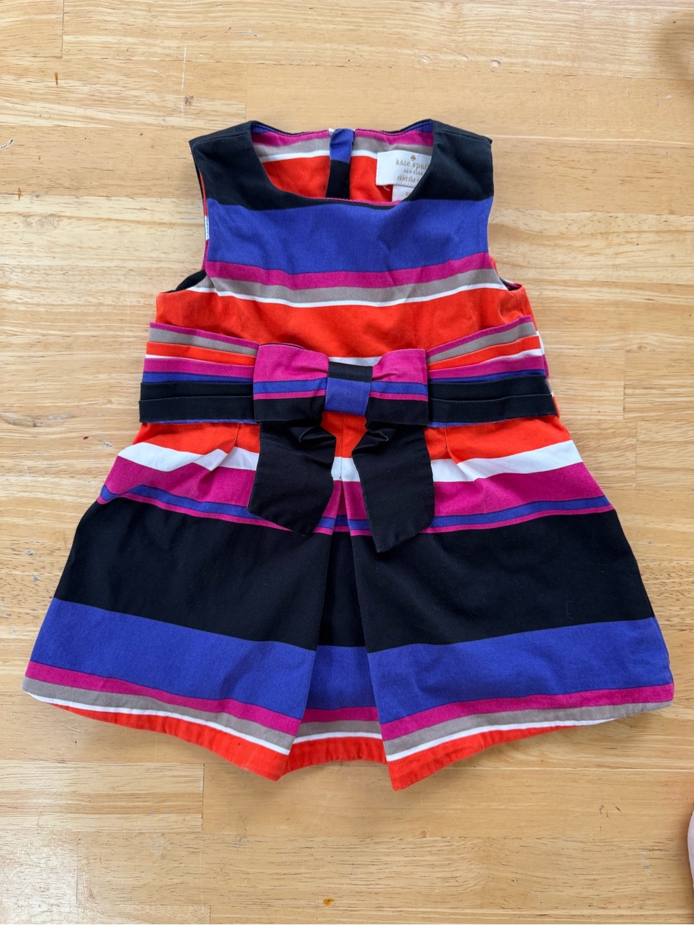 Kate Spade Striped Bow Sundress - Purple, Red, Black 12 month